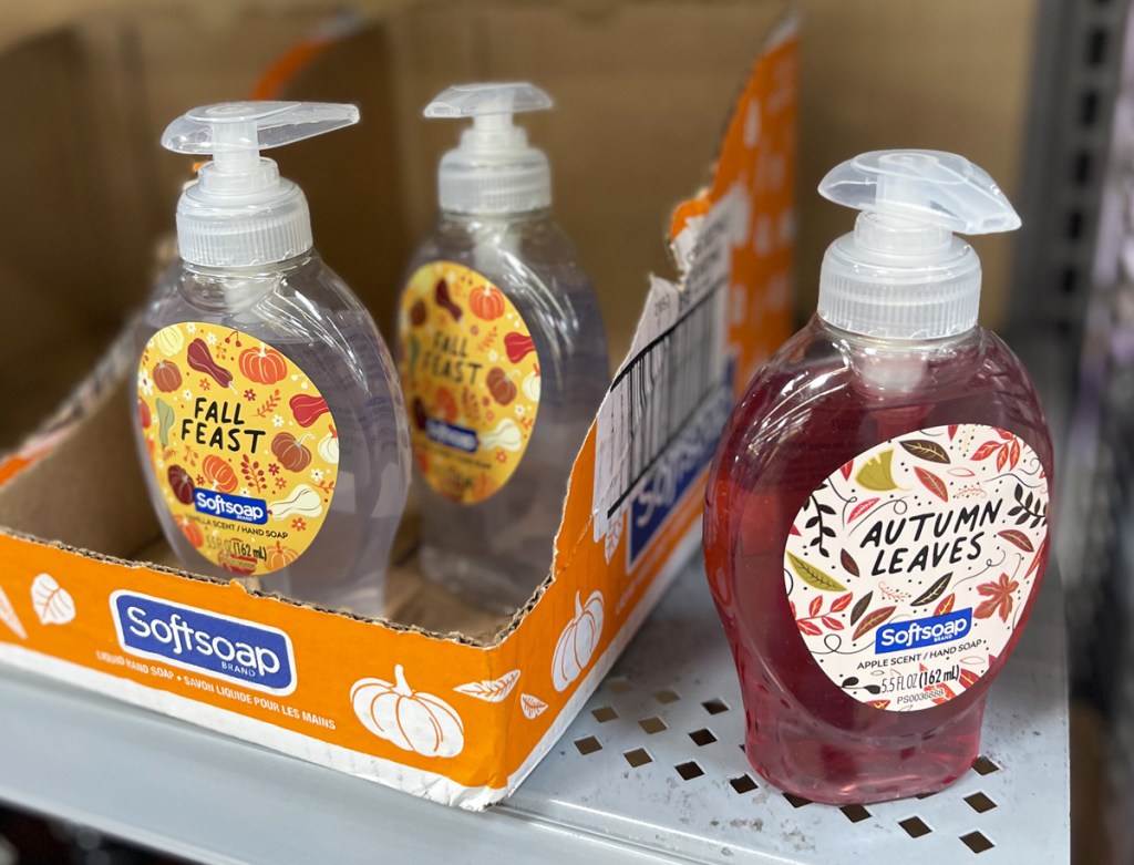 fall hand soaps on store shelf