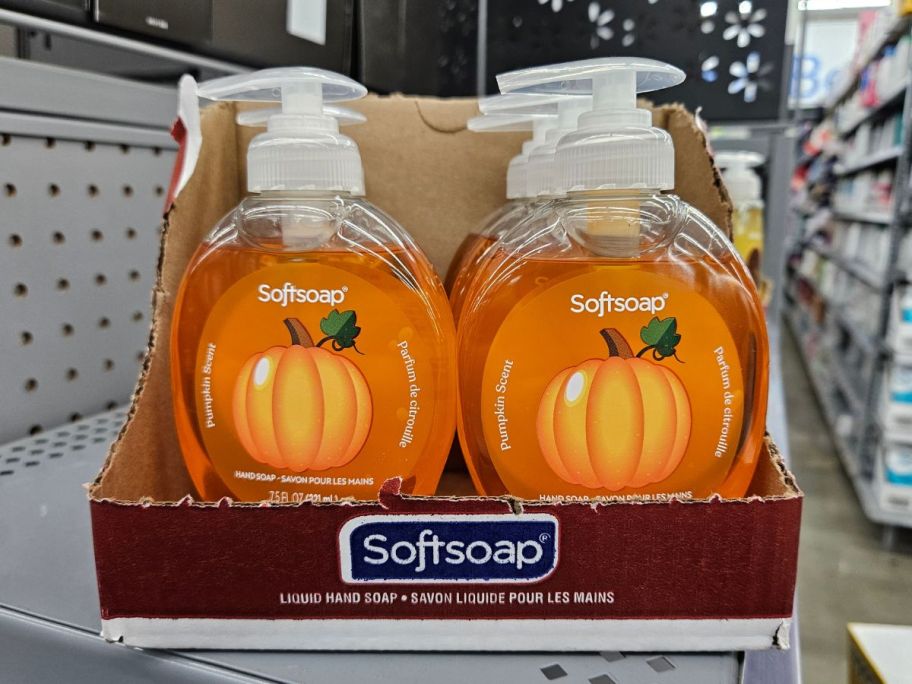 Softsoap Limited Edition Pumpkin Liquid Hand Soap 7.5oz Pump Bottles in box in store on shelf