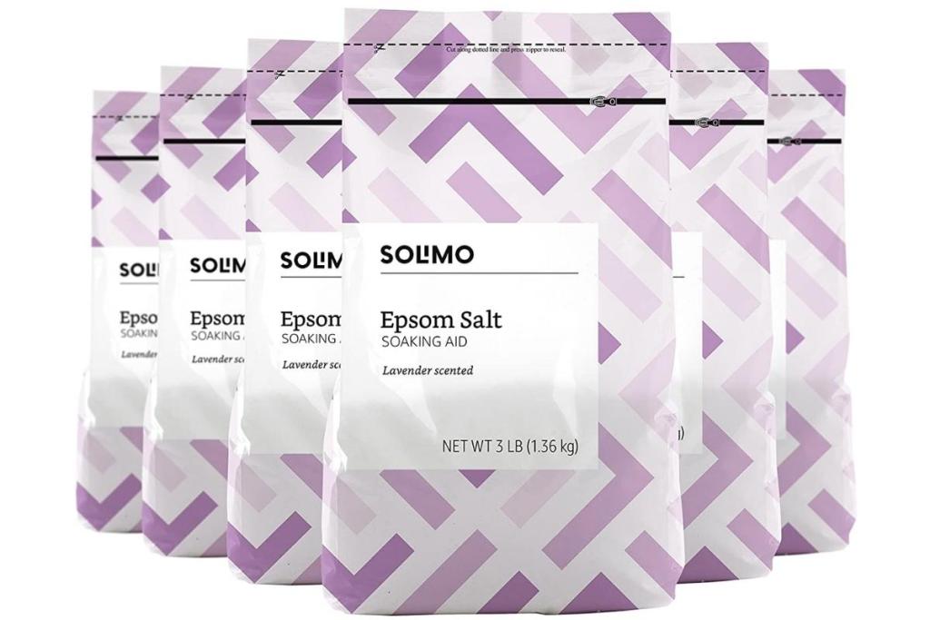 Solimo Epsom Salt Soaking Aid, Lavender 3-Pounds 6-Pack