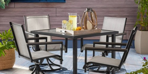 Walmart Patio Furniture Clearance | 5-Piece Outdoor Swivel Dining Set Only $269 Shipped (Reg. $674) + More