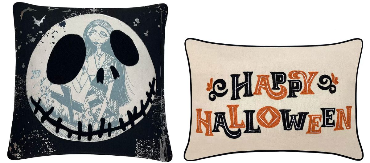 Throw pillows Nightmare before christmas and Happy Halloween