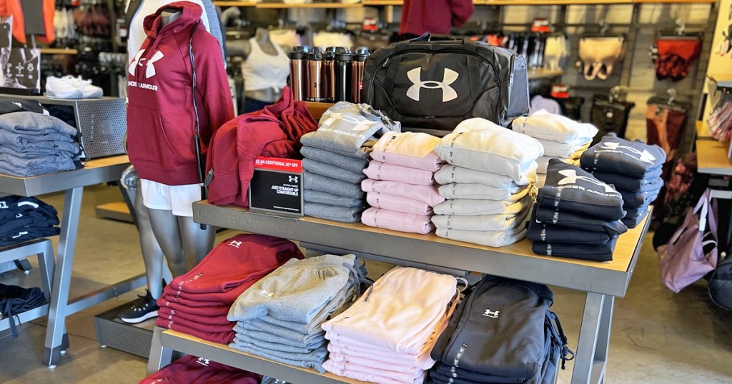 under armour hoodies and pants in store