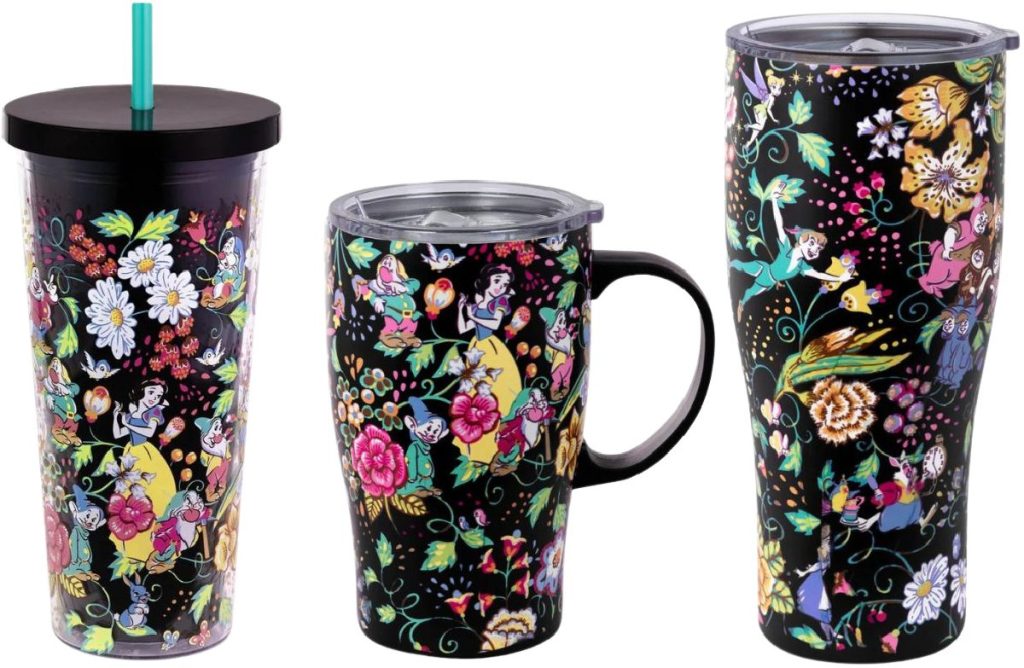 3 Vera Bradley reusable beverage cups with Classic Disney Print
