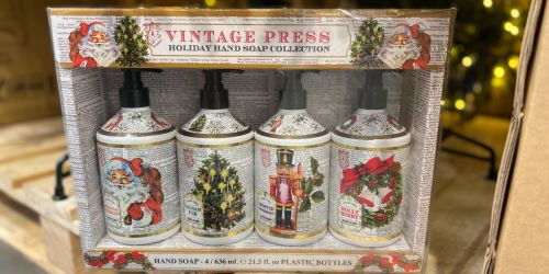 Vintage Press Holiday Hand Soap 4-Pack Only $11.99 at Costco | Great Gift Idea