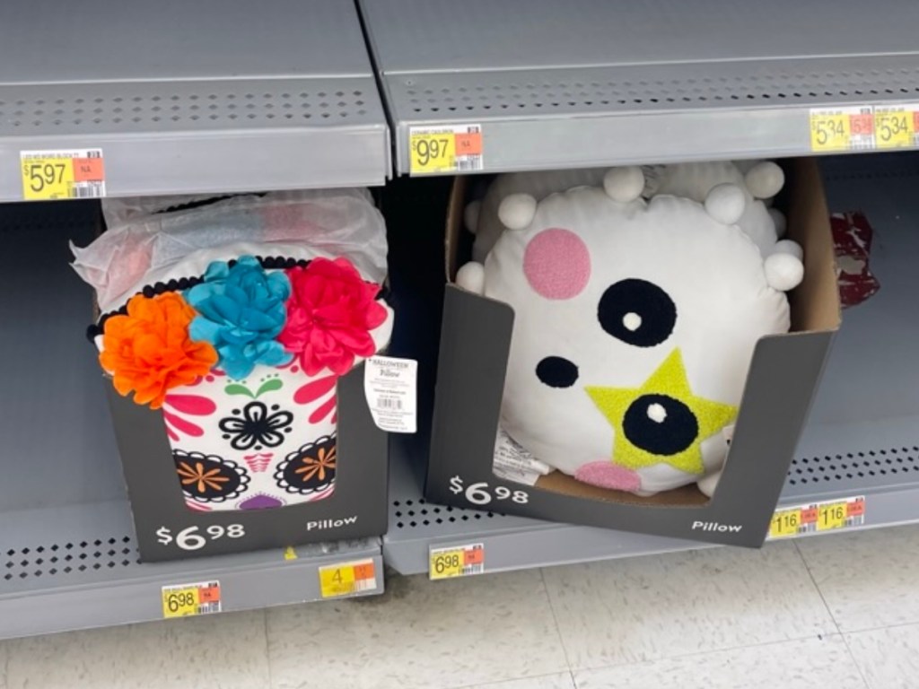 dia de los muertos and pompom ghost pillows in store