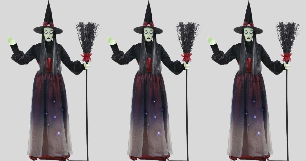 Walmart Halloween Decorations Clearance Way to Celebrate 6' Animated Witch Only 39.75 Shipped
