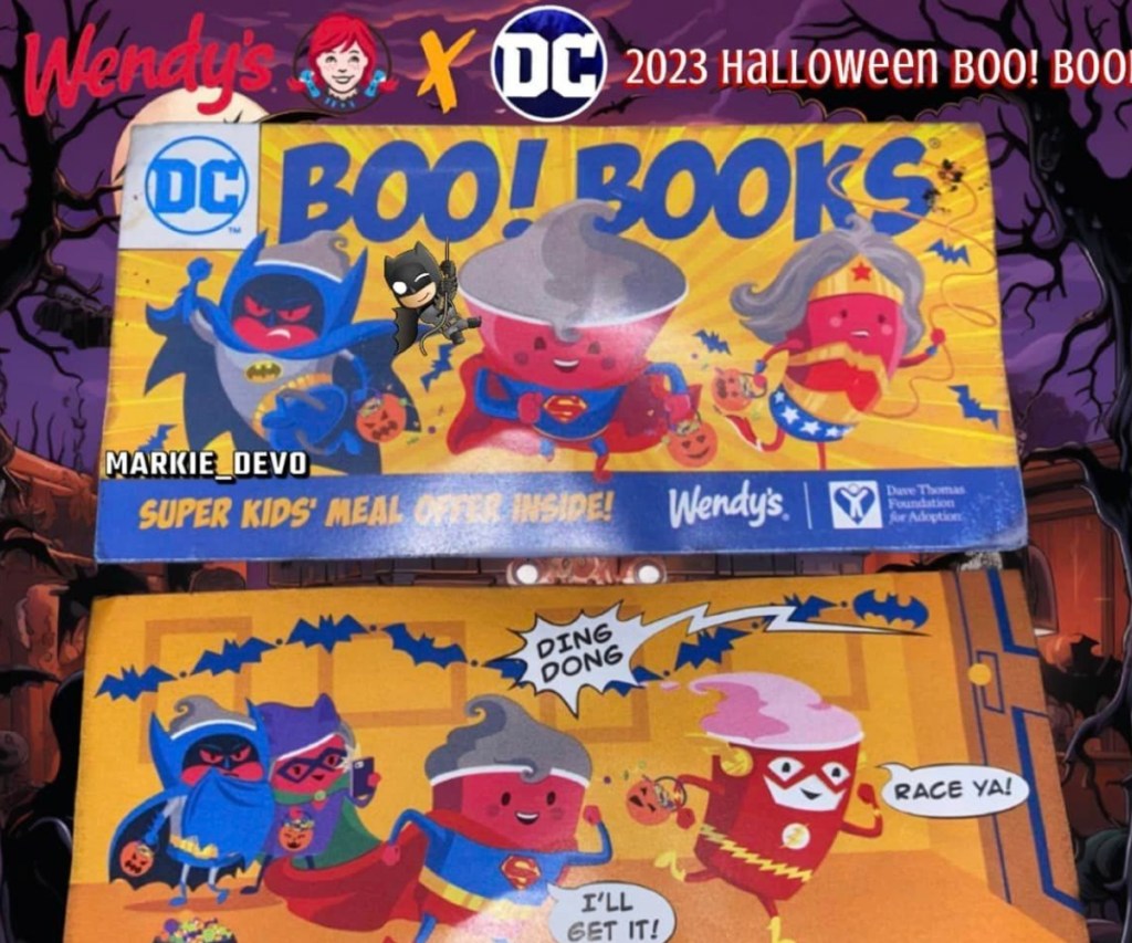DC comics themed wendy's boo books coupons
