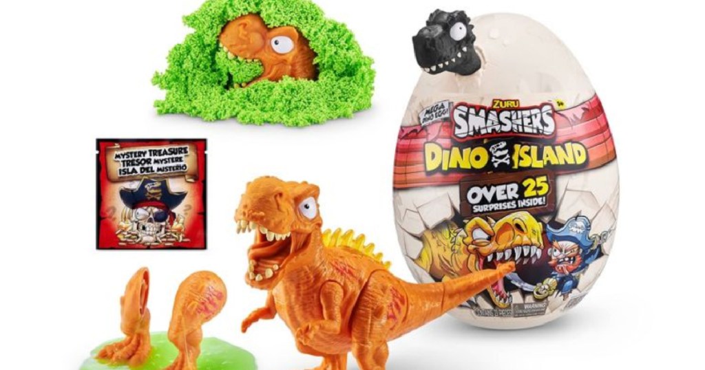 dinosaur egg with green foam