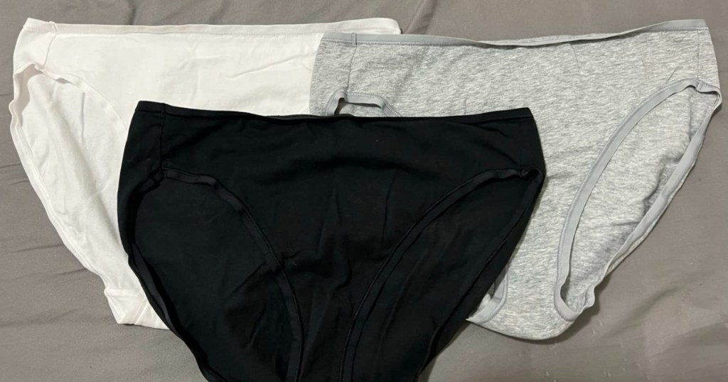 3 pairs of underwear in neutral colors