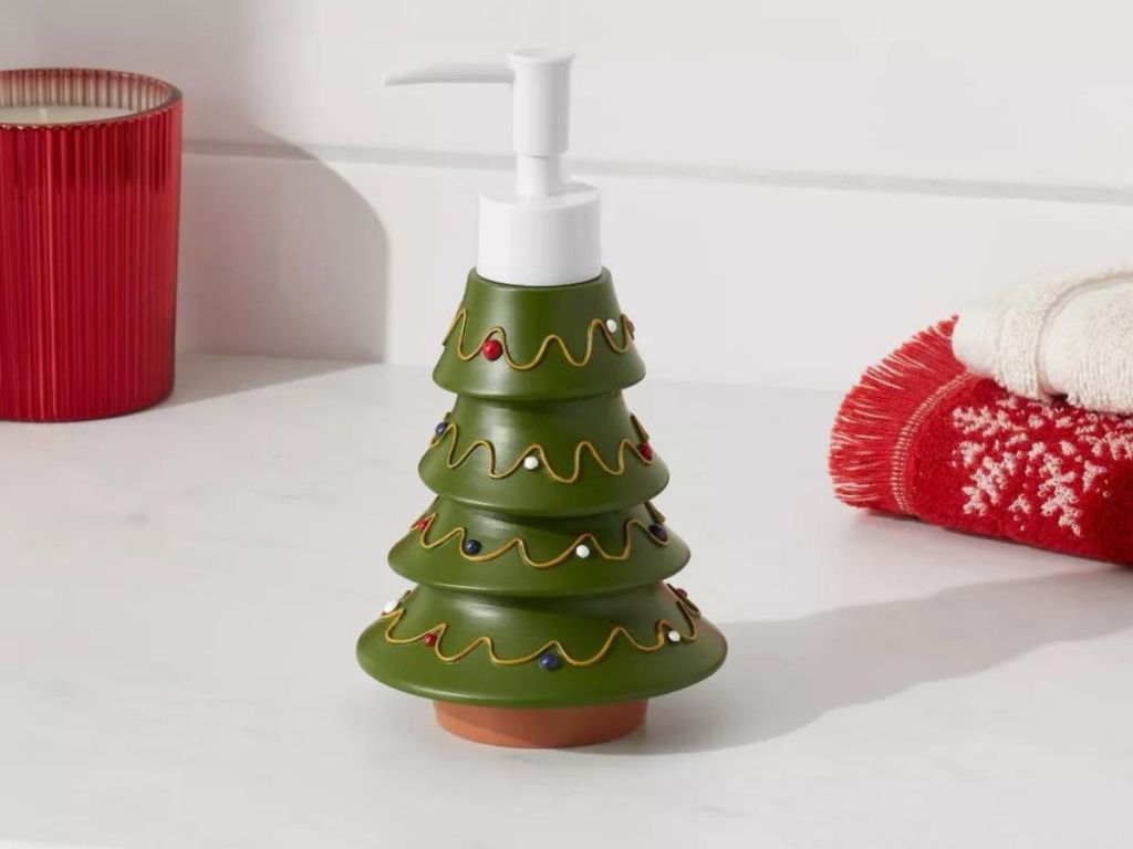 Christmas tree soap dispenser