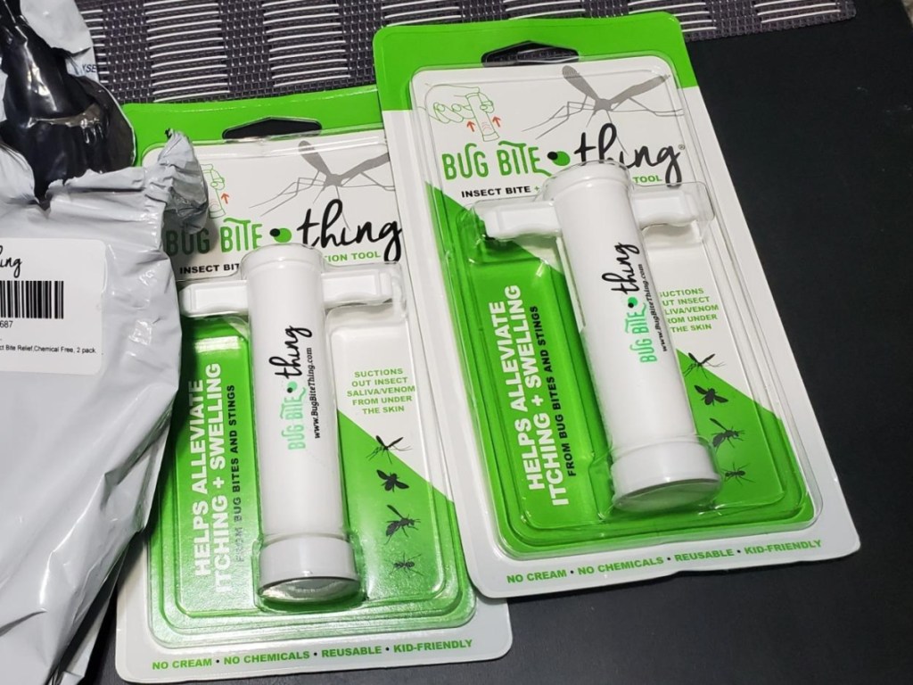 two Bug Bite Things in the packaging