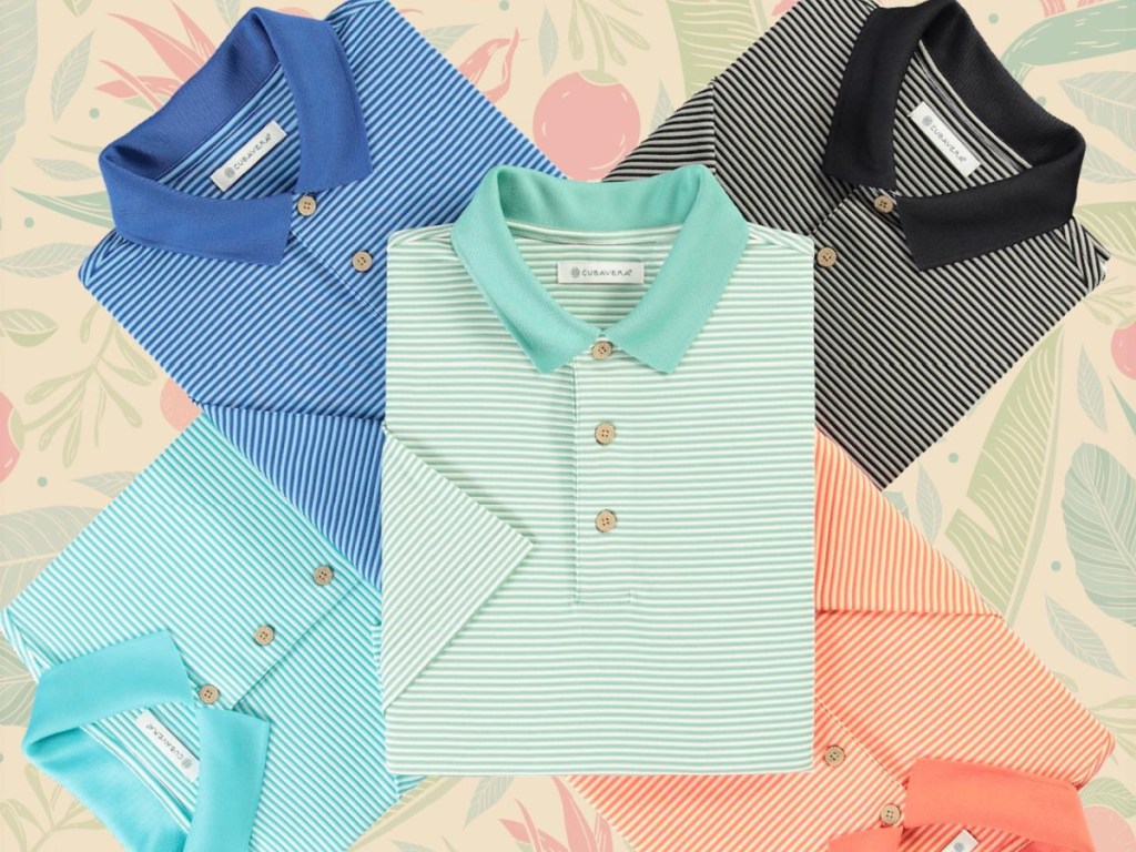striped polos in circle