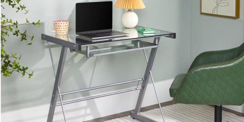 Glass Desk w/ Slide-In Keyboard Tray Just $34.99 on Amazon (Reg. $155)