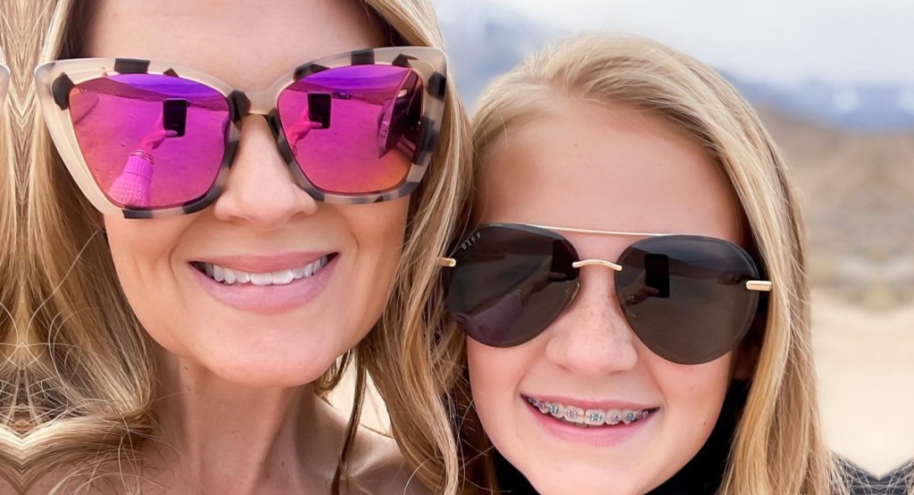 mother and daughter in sunglasses