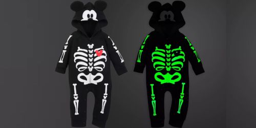 Disney Glow-In-The-Dark Mickey Mouse Halloween Skeleton Romper Only $20.99 (Regularly $35)