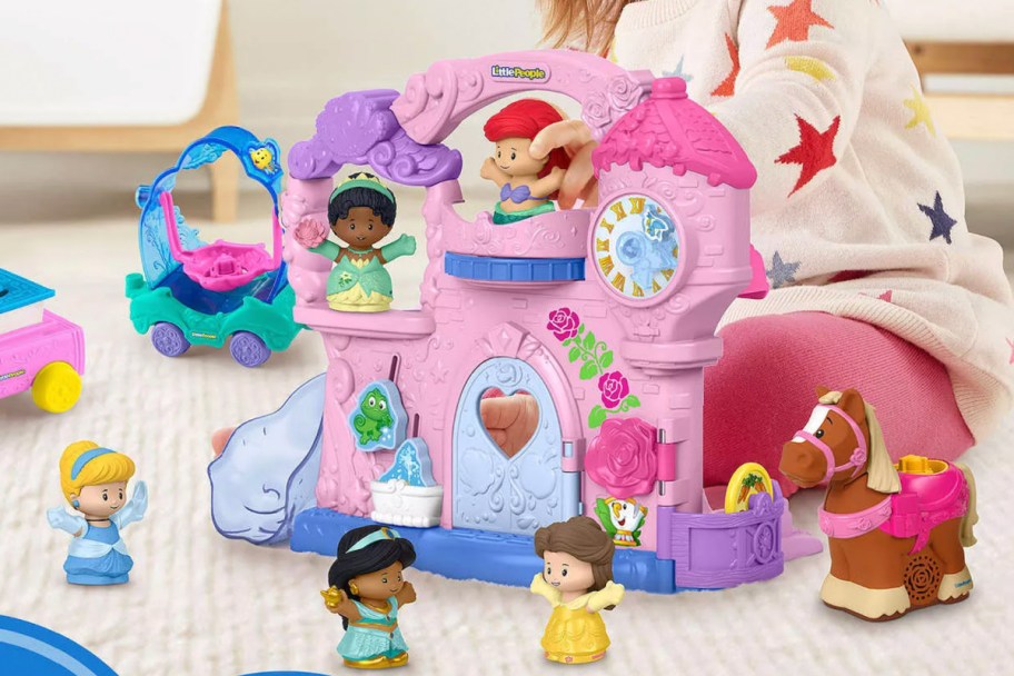 fisher price little people princess castle on floor