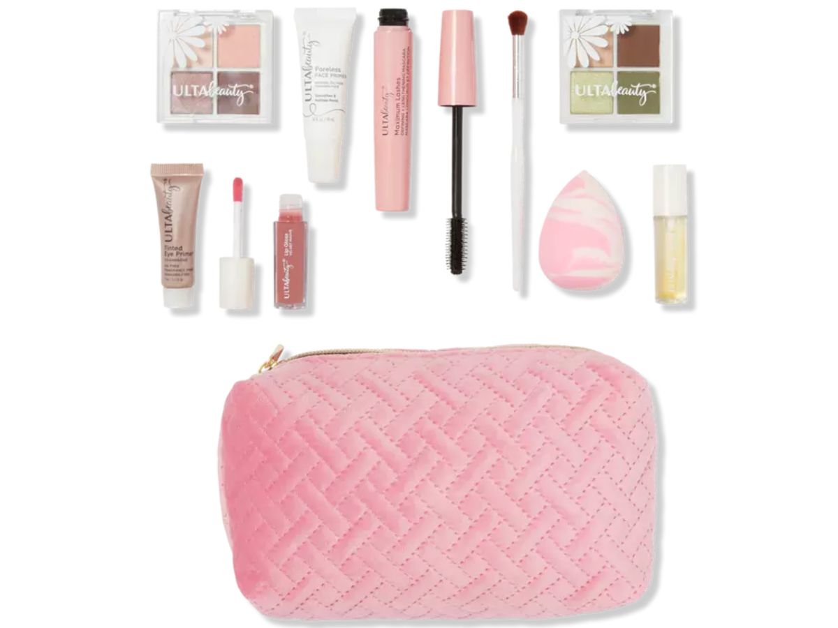 Ulta beauty bag and makeup items
