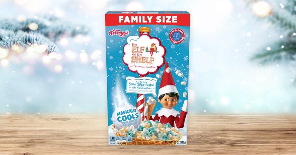 a box of The Elf on the Shelf cereal