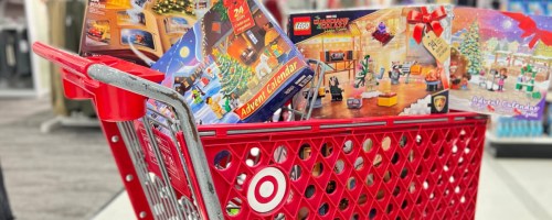 lego advent calendars in a Target cart