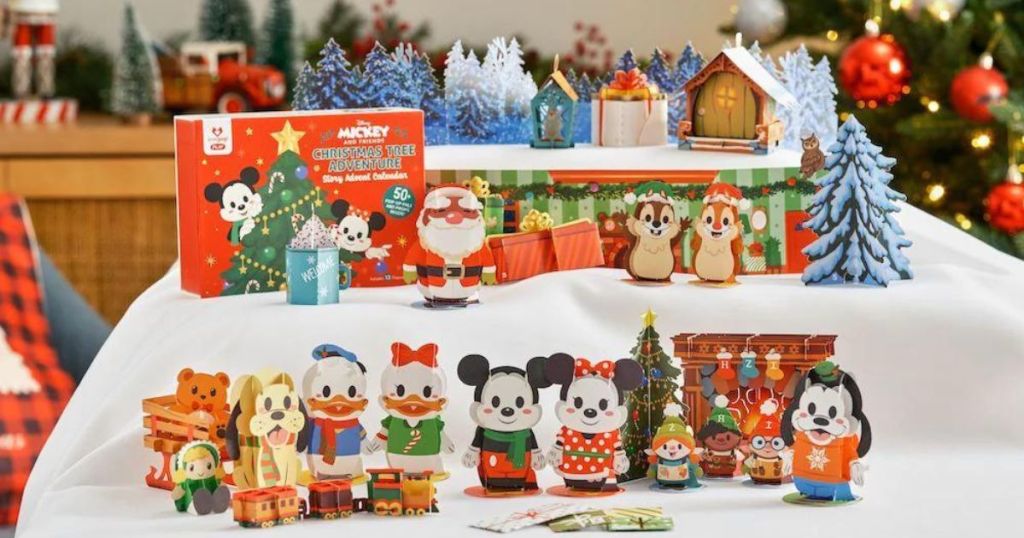 Mickey Advent Calendar and accessories on display