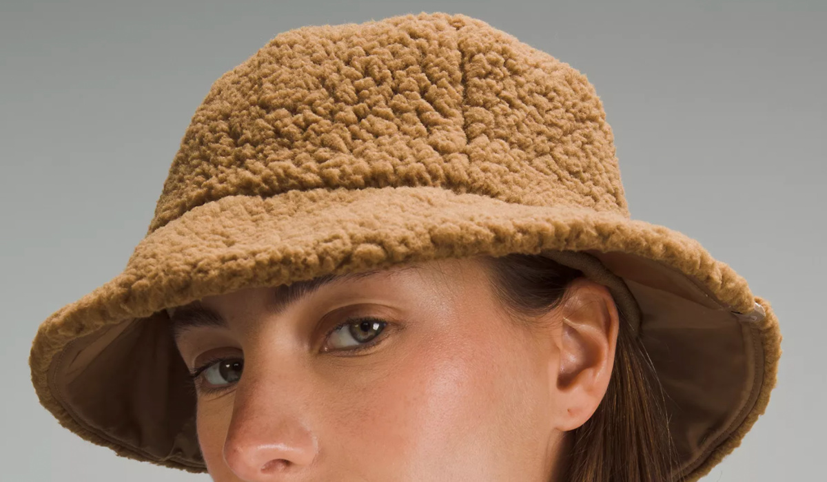 brown fleece bucket hat