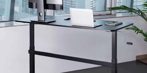 Large Standing Desk w/ Hand Crank Only $119.98 on Sam’s Club | Fits 3 Computer Monitors