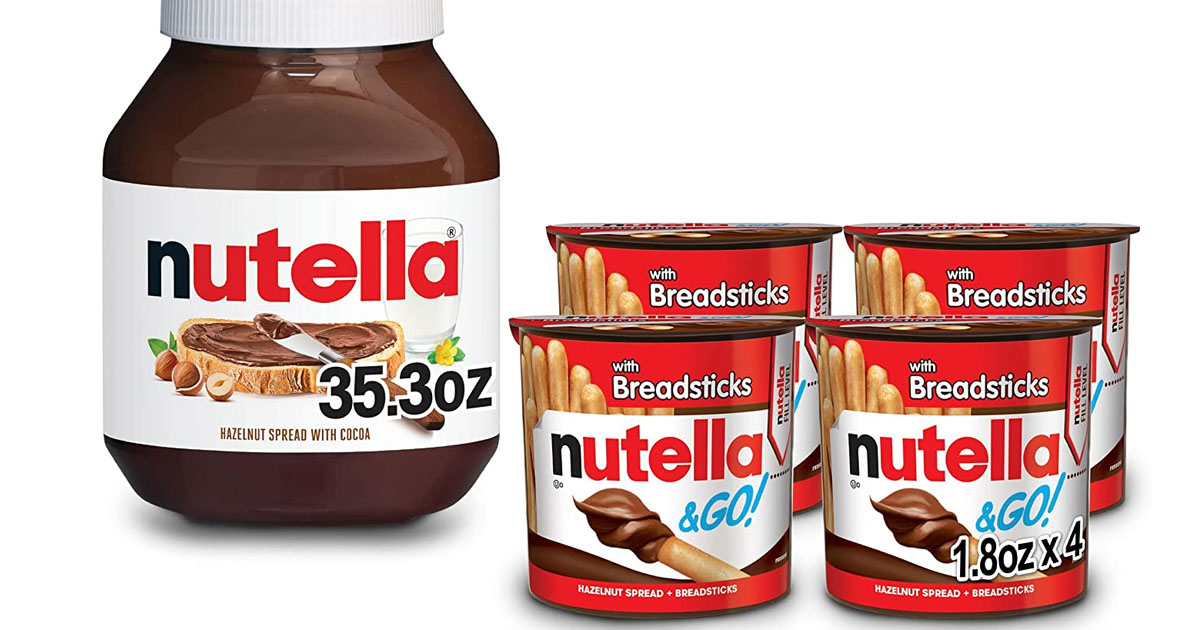 nutella jar and nutella & go snack 4-pack