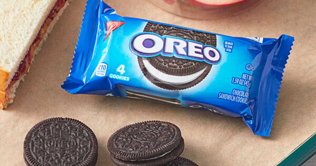 oreo 4 pack and cookies on table