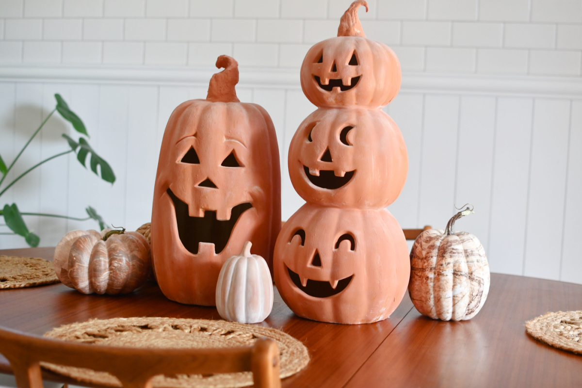 How To Paint Pottery Barn Style Terracotta Pumpkins Trendy Craft Idea   Painted Terracotta Pumpkins  