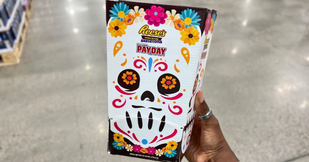 reeses dispenser box halloween in a box decorated like a sugar skull
