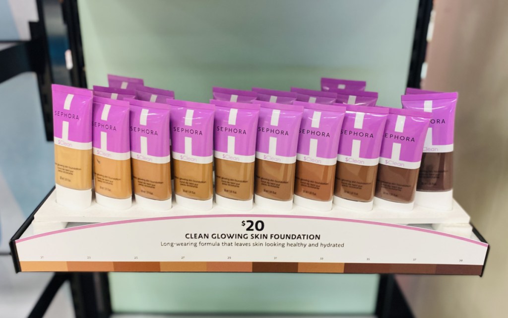multiple sephora clean glowing skin foundations