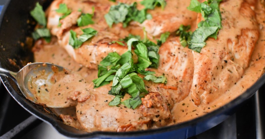 skillet sun-dried tomato chicken with cream sauce