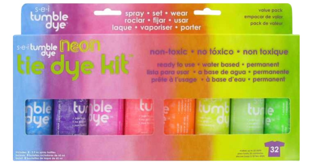 11 spray tie dye bottles in box