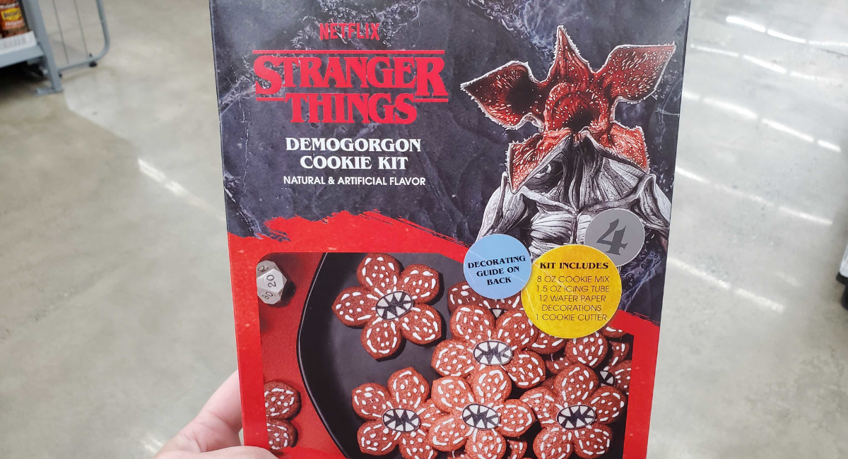 hand holding Stranger Things Demogorgon Cookie Kit