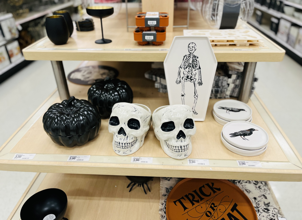 target halloween dinnerware on display in a store