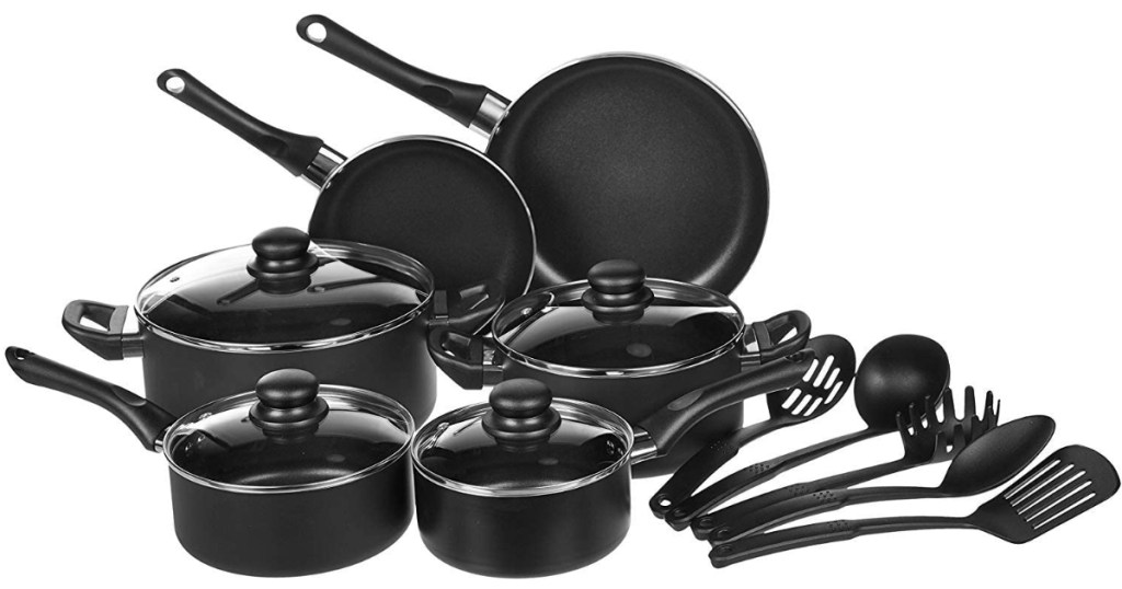 8 piece Amazon Basic set with utensils