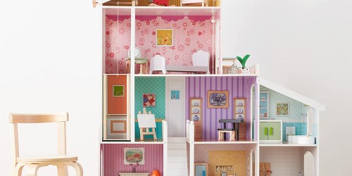 Amazon Basics 4-Story Wooden Dollhouse w/ Furniture Just $55 Shipped (Regularly $100)