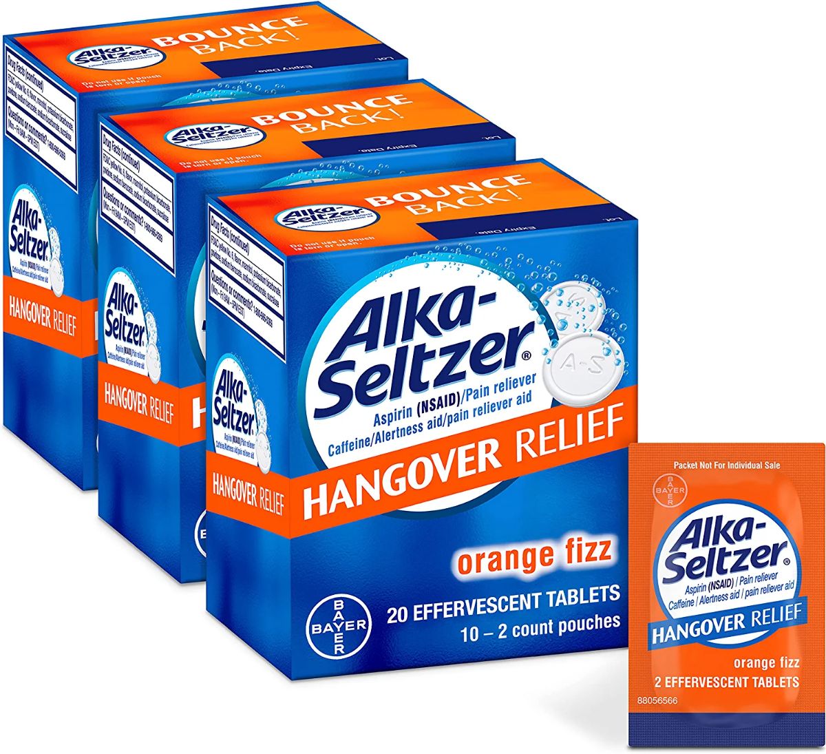 Alka seltzer hangover relief 3 20-count boxes