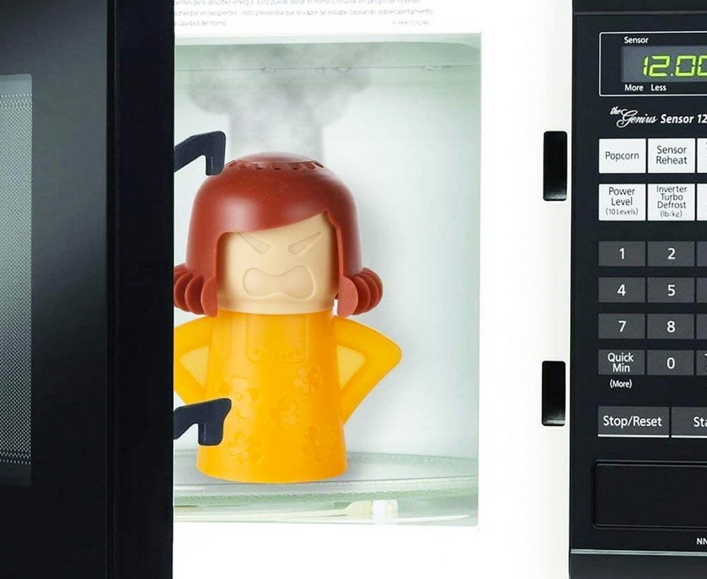 Angry Mama Microwave Cleaner inside microwave