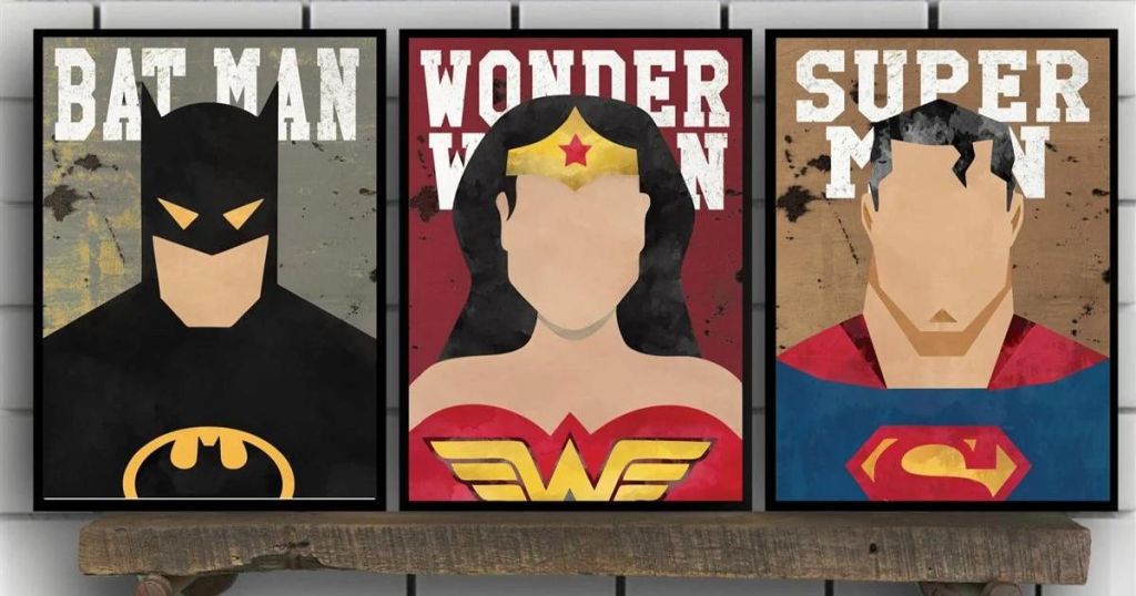 3 Super hero art prints