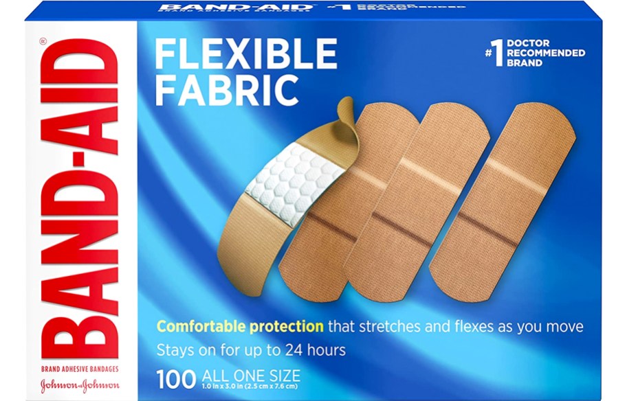 100-count box of fabric band-aids