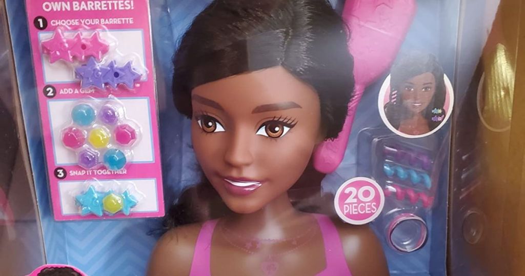 A new barbie fashionista styling head in the package