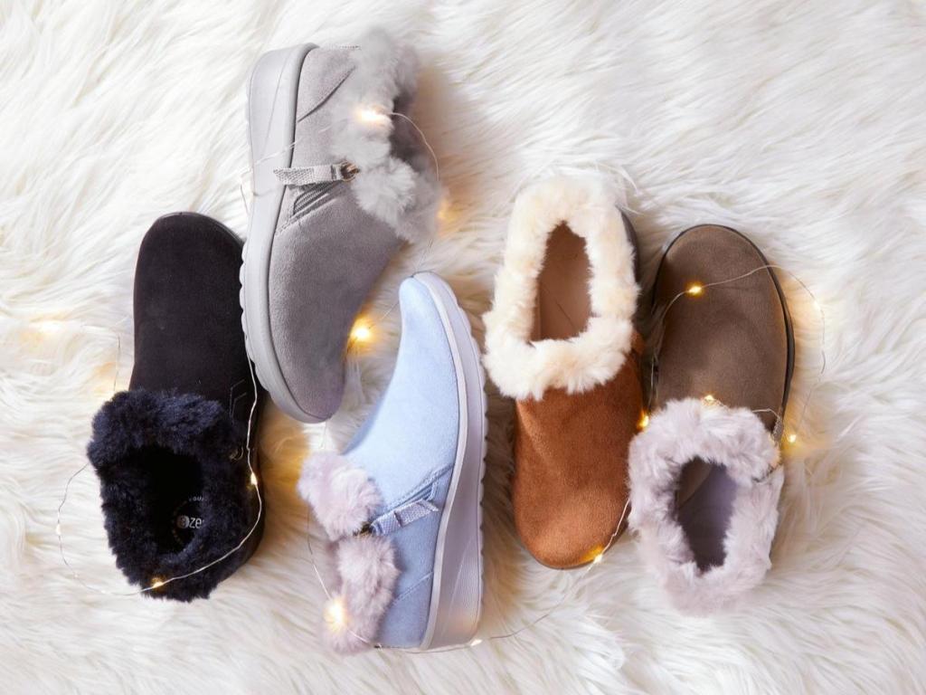 Bzees Machine Washable Faux Fur-Lined Booties