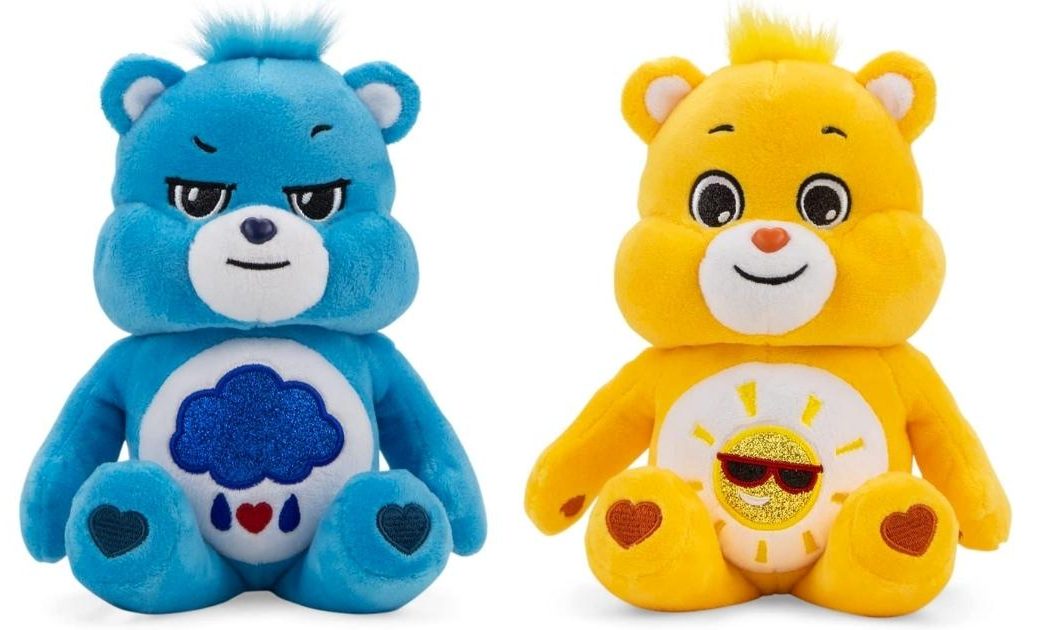 Care Bears Grumpy & Funshine Bears Glitter Belly 9" Stuffed Animal