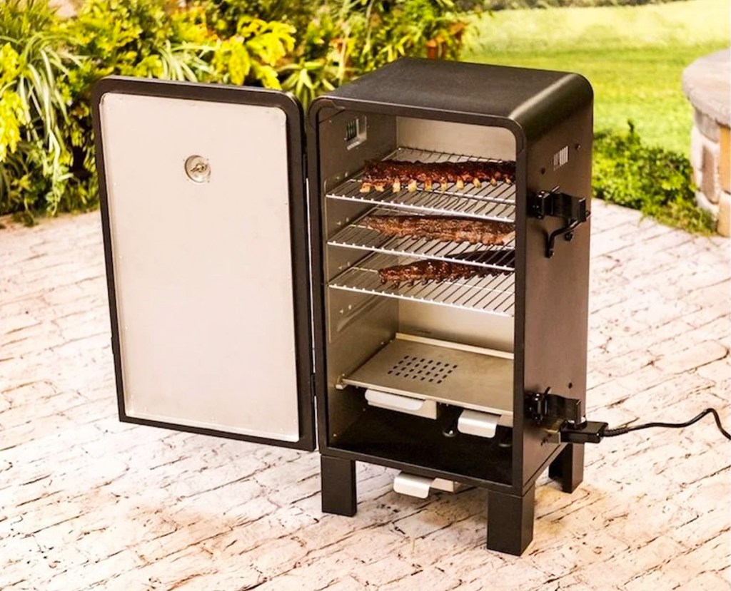 Char-Broil Electric Smoker with opened door