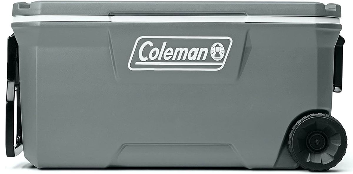 Coleman 316 Series Insulated Portable Wheeled Cooler in Rock Gray 100qt