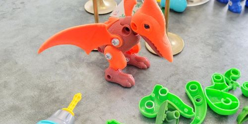 Kids Dinosaur Building Set Just $9.99 on Amazon | Includes 4 Dinos & Electric Drill