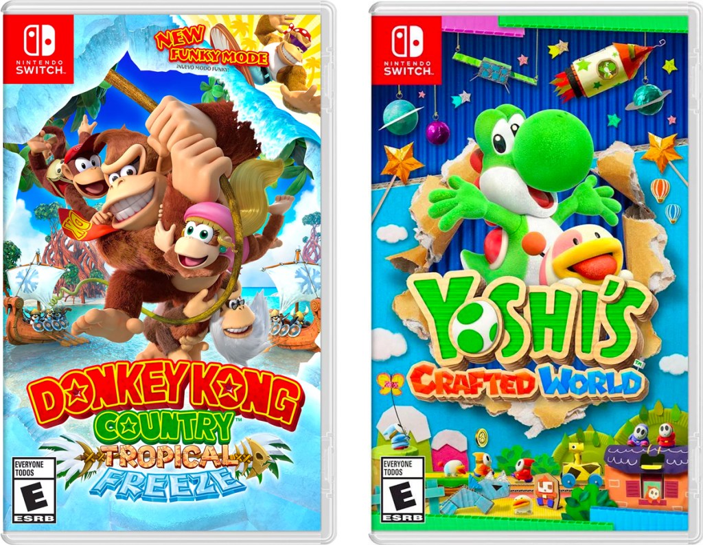 Donkey Kong and Yoshi Game Covers for Nintendo Switch