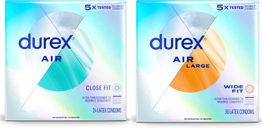 two boxes of durex condoms