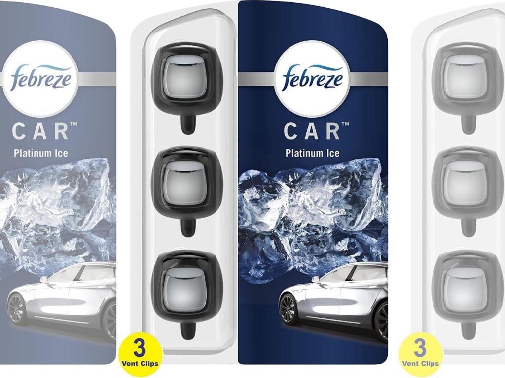 Febreze Car Air Fresheners 3-Pack, Platinum Ice